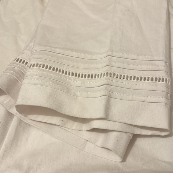 Zac & Rachel Womens White Pockets Straight Leg Cropped Pants Size 10 NWT - Picture 4 of 5